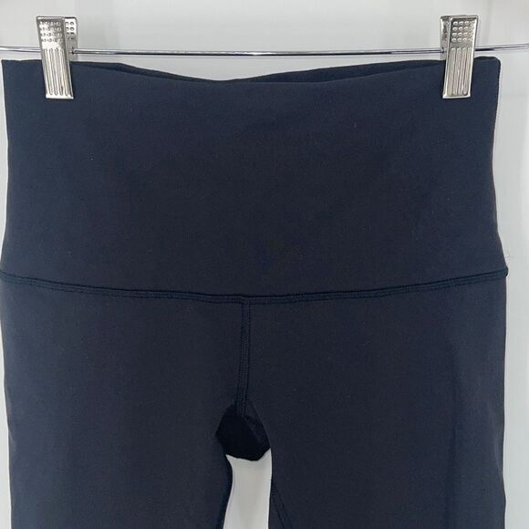 Lululemon Womens Cropped Leggings High Rise Elastic Waist Active Black Size 6 - Picture 2 of 9